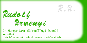 rudolf urmenyi business card